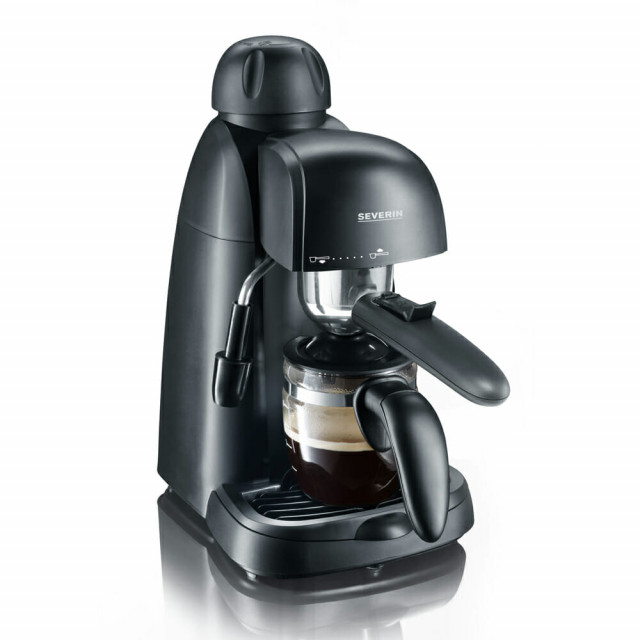 Severin espressomachine met glaskan 4 kops 3,5 bar KA5978 zwart
