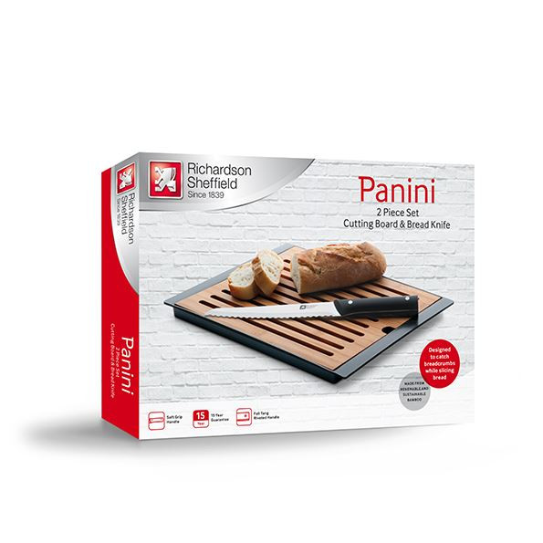 Richardson Sheffield Panini stokbrood snijplank inclusief broodmes